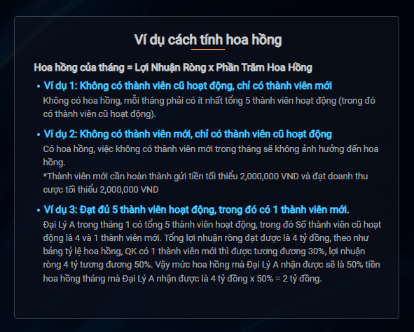 Ví dụ cách tính hoa hồng